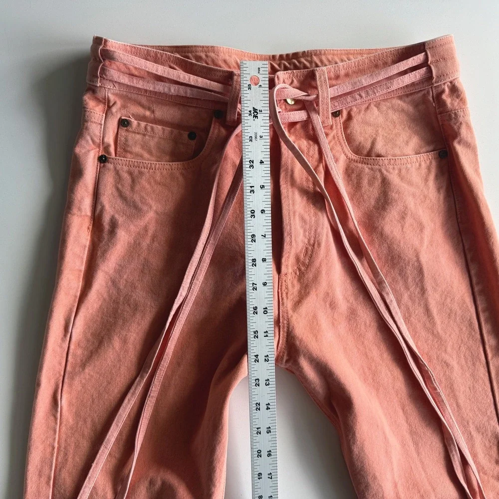 Vyner Articles Organic Cotton Denim‎ Raw Hem Karate Pants Jeans Orange 30 Waist